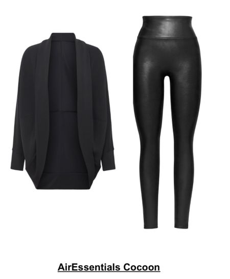 The #spanx air essentials cocoon Cardi looks so good with the #faux leather leggings USE CODE: CLOUDNINEXSPANX #comfort #casual 

#LTKunder100 #LTKstyletip #LTKFind