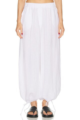 AEXAE Linen Balloon Pant in White | FWRD 