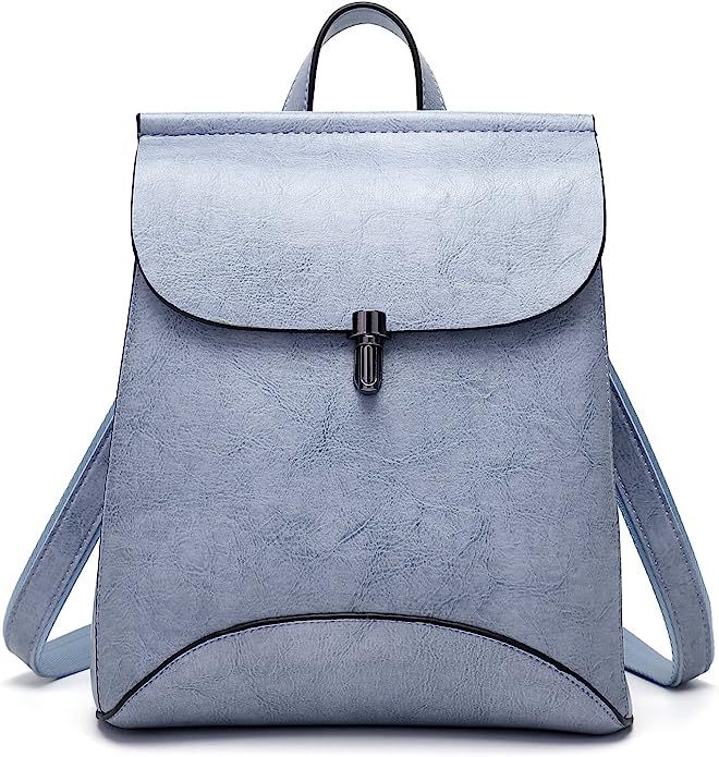 SiMYEER Women's Pu Leather Backpack Purse Ladies Casual Shoulder Bag School Bag for Ladies | Amazon (US)
