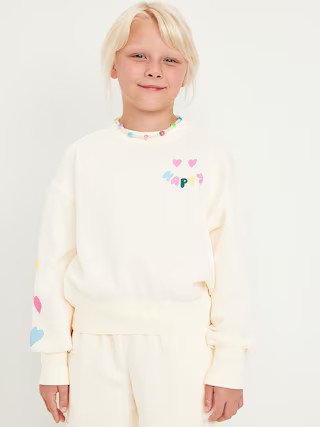 Favorite Fleece Oversized Graphic Sweatshirt for Girls | Old Navy (US)