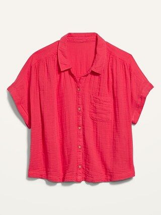 Short-Sleeve Loose Shirt for Women | Old Navy (US)
