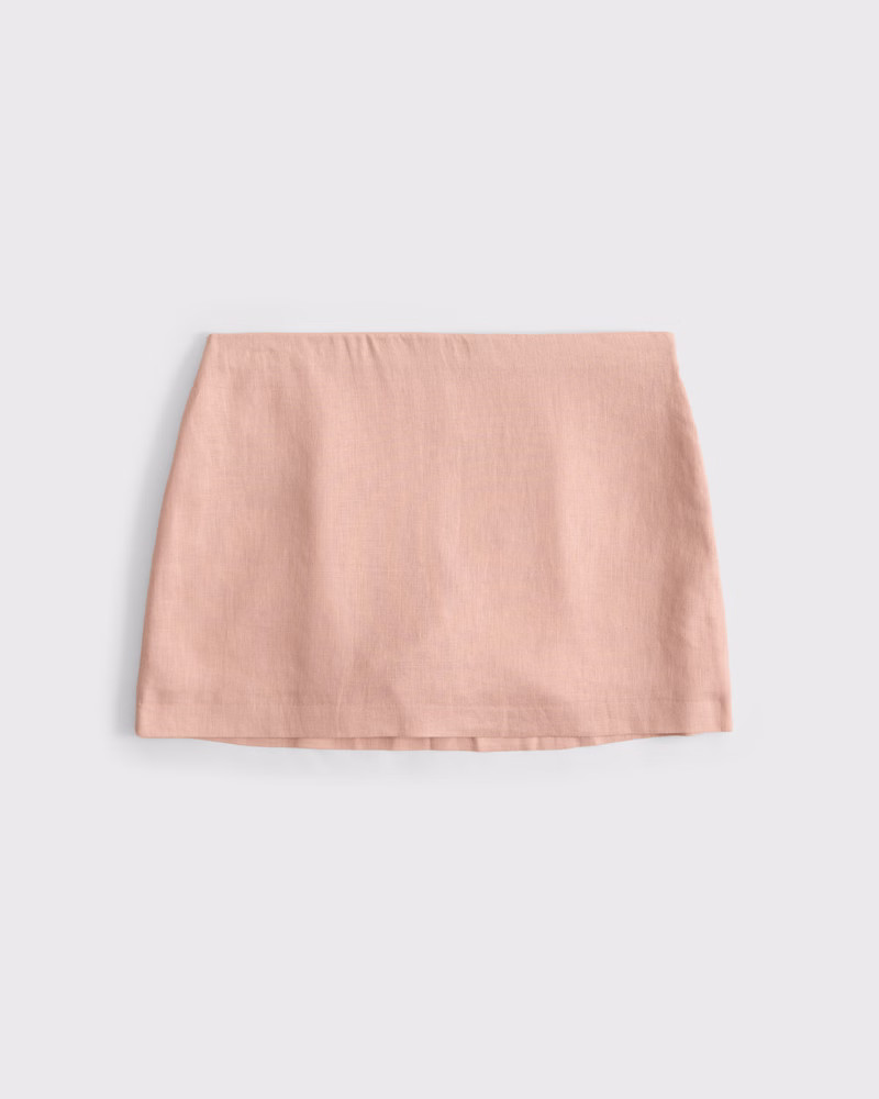 Women's The A&F Scarlett Mid Rise Linen-Blend Mini Skort | Women's Bottoms | Abercrombie.com | Abercrombie & Fitch (US)