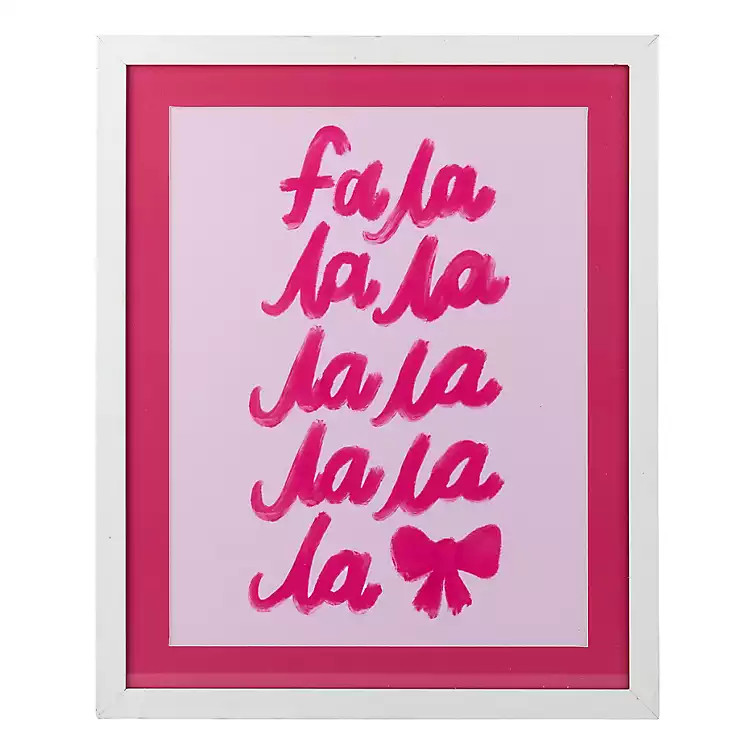 New! Fa La La Bow Framed Wall Plaque | Kirklands