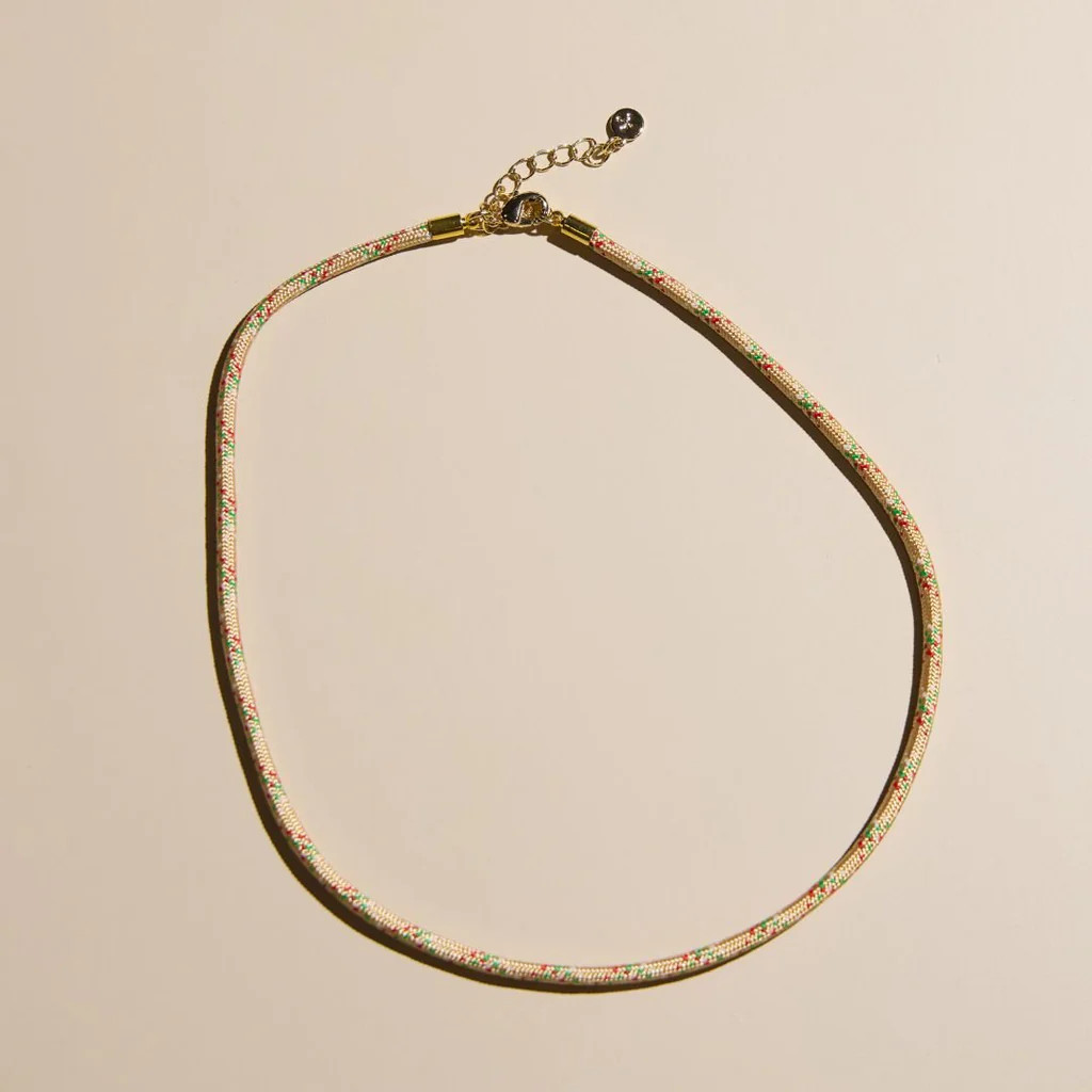 Sugar Cookie Minimalist Paracord Necklace | Nickel and Suede