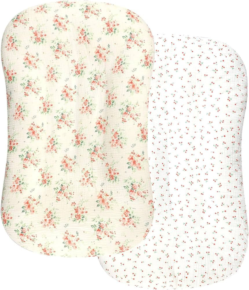 Muslin Baby Lounger Cover 2 Pack, Organic Cotton Removable Slipcover for Newborn, Baby Padded Lou... | Amazon (US)
