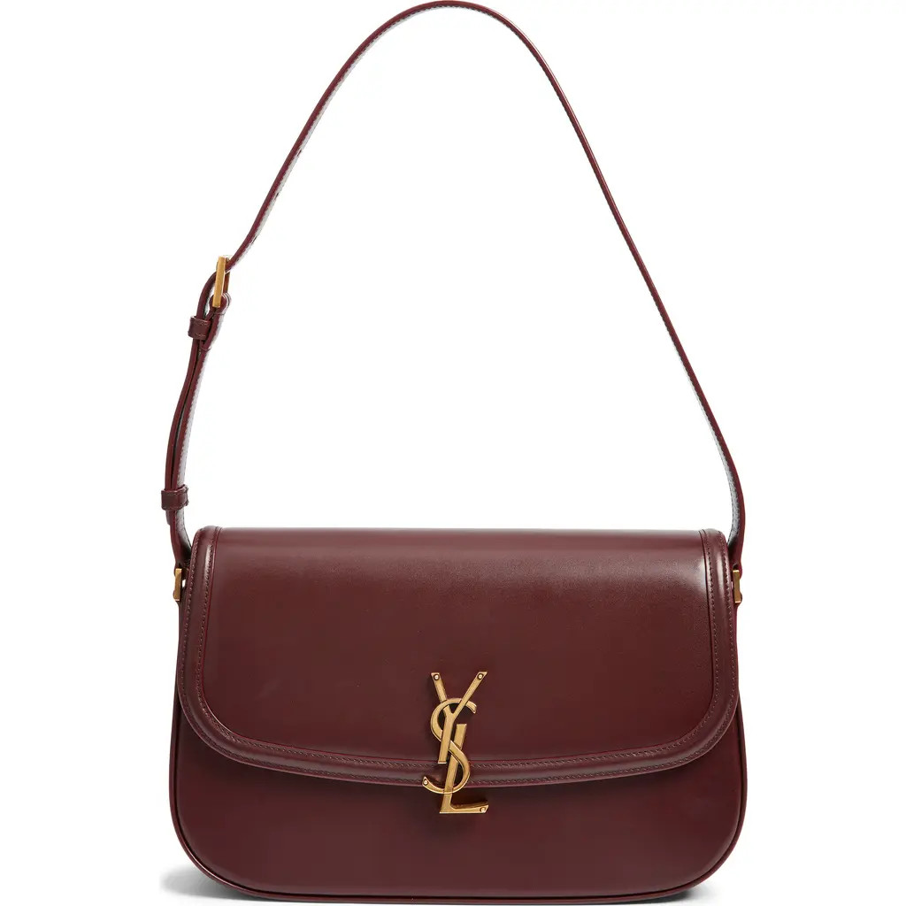 Saint Laurent Large Solferino Leather Shoulder Bag in Rouge Cabernet at Nordstrom | Nordstrom