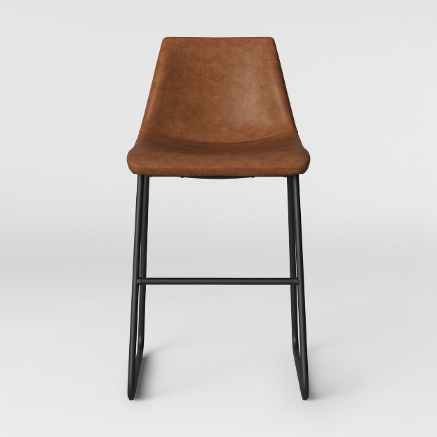 Bowden Upholstered Molded Faux Leather Counter Height Barstool - Project 62™ | Target