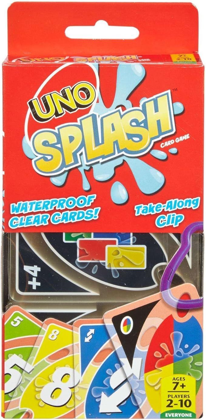 UNO Splash Card Game with Waterproof Cards and Portable Clip for Travel, Camping and Game Nights ... | Amazon (US)