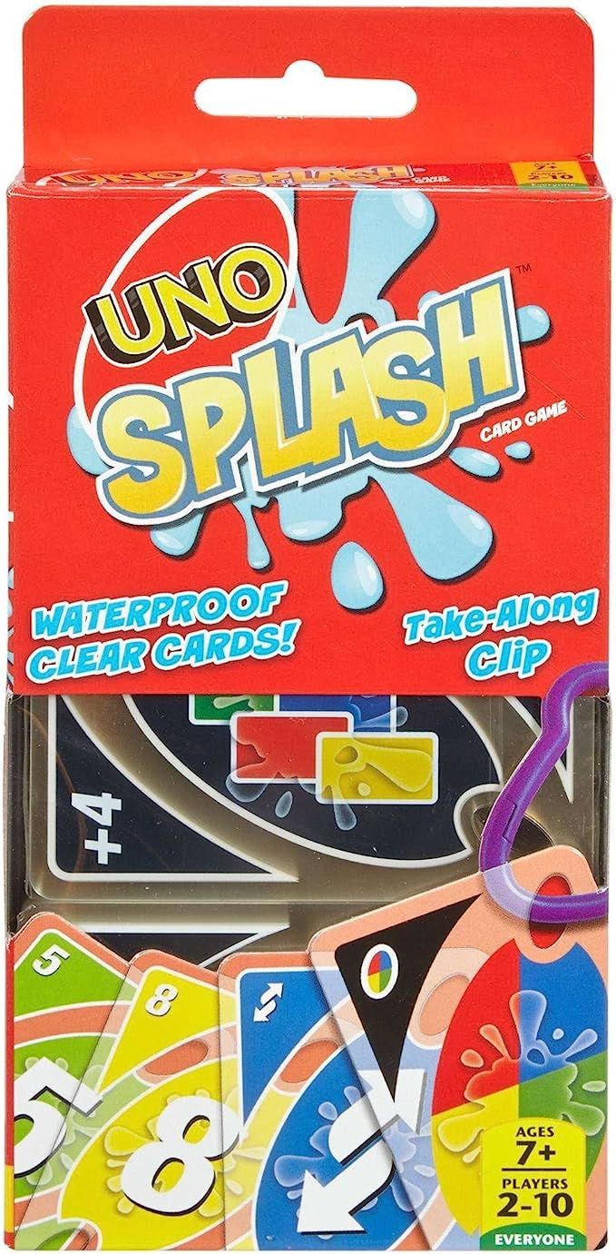 UNO Splash Card Game with Waterproof Cards and Portable Clip for Travel, Camping and Game Nights ... | Amazon (US)