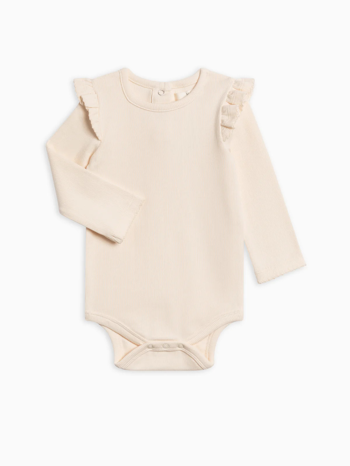 Irma Ribbed Ruffle Neck Bodysuit | Colored Organics