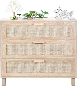 CREATIVELAND 3 Drawer Dresser,Hamilton Rattan Chest of Drawers End Cabinets Storage Corner Bedsid... | Amazon (US)