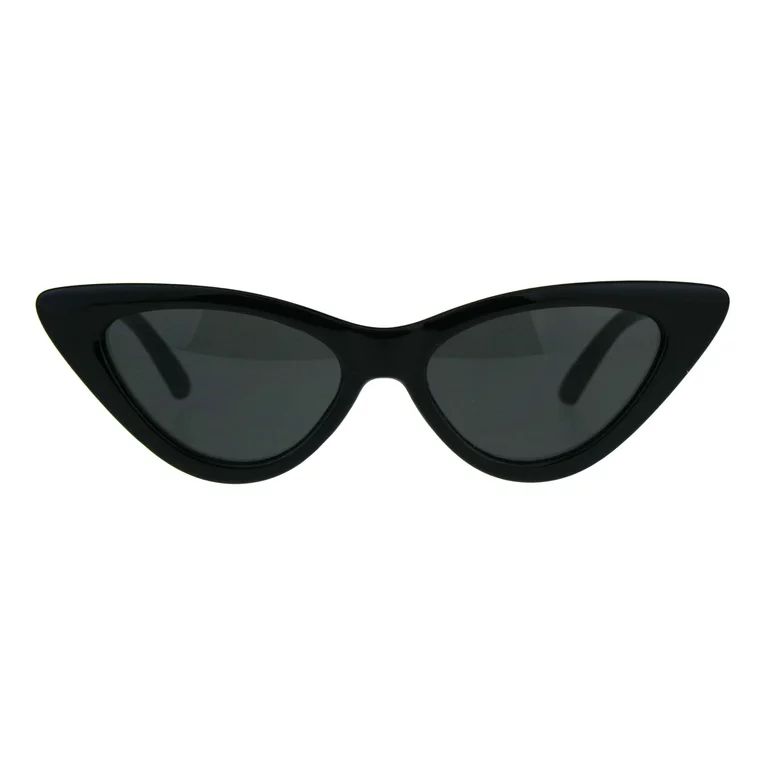 Womens Classic Narrow Cat Eye Gothic Plastic Sunglasses All Black - Walmart.com | Walmart (US)