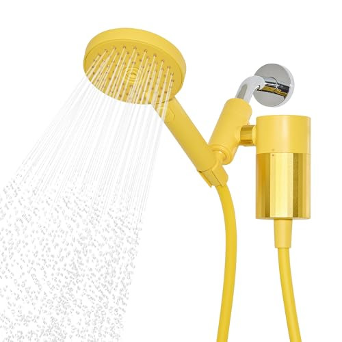 Sproos! - Handheld Showerhead with Filter Set, High Performance Filtration System for Healthier Hair and Skin, Extra Long 70 Inch Hose, 3 Customized Spray Functions, Yellow | Amazon (US)
