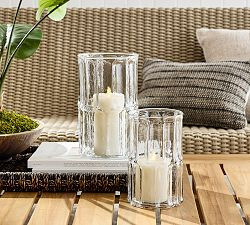 Bamboo Glass Hurricane Candle Holder | Pottery Barn (US)