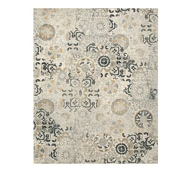 Talia Printed Custom Rug, 10x14', Gray Multi | Pottery Barn (US)