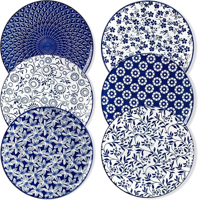 vancasso Ceramic Dinner Plates Set of 6, Large Vintage Plates 10.25 Inch Plates Set of 6 for Kitc... | Amazon (US)
