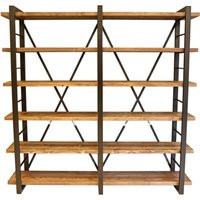 Decorative Wood Bookshelf - Timber X/Handmade Solid & Metal Bookcase Living Room Office Book Object Display Shelving Unit | Etsy (US)