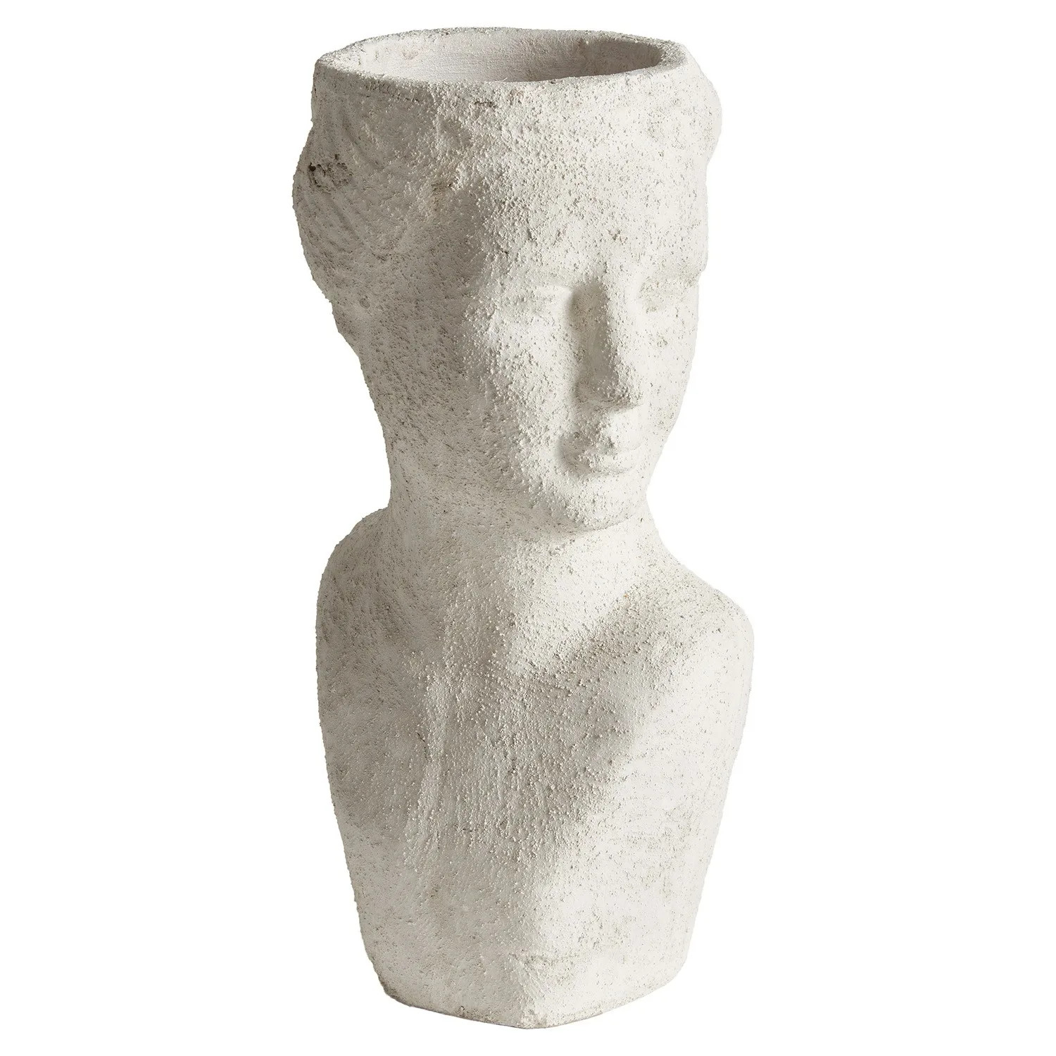 Miralyn Traditional Weathered White Limestone Bust Outdoor Planter | Kathy Kuo Home