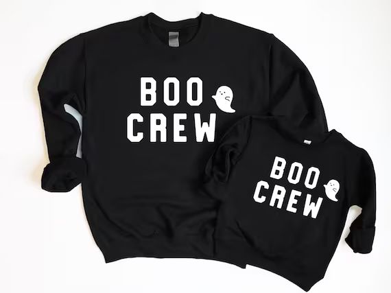 Boo Crew Sweatshirt Mommy and Me Halloween Shirts Family - Etsy | Etsy (US)