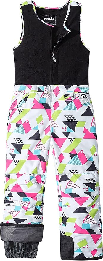 Pursky Kid's Snow Pants Girl's Winter Ski Bibs Insulated Waterproof Snowpants Fleece Snowboarding... | Amazon (US)