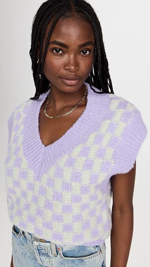 English Factory Checker Knit Vest | SHOPBOP | Shopbop