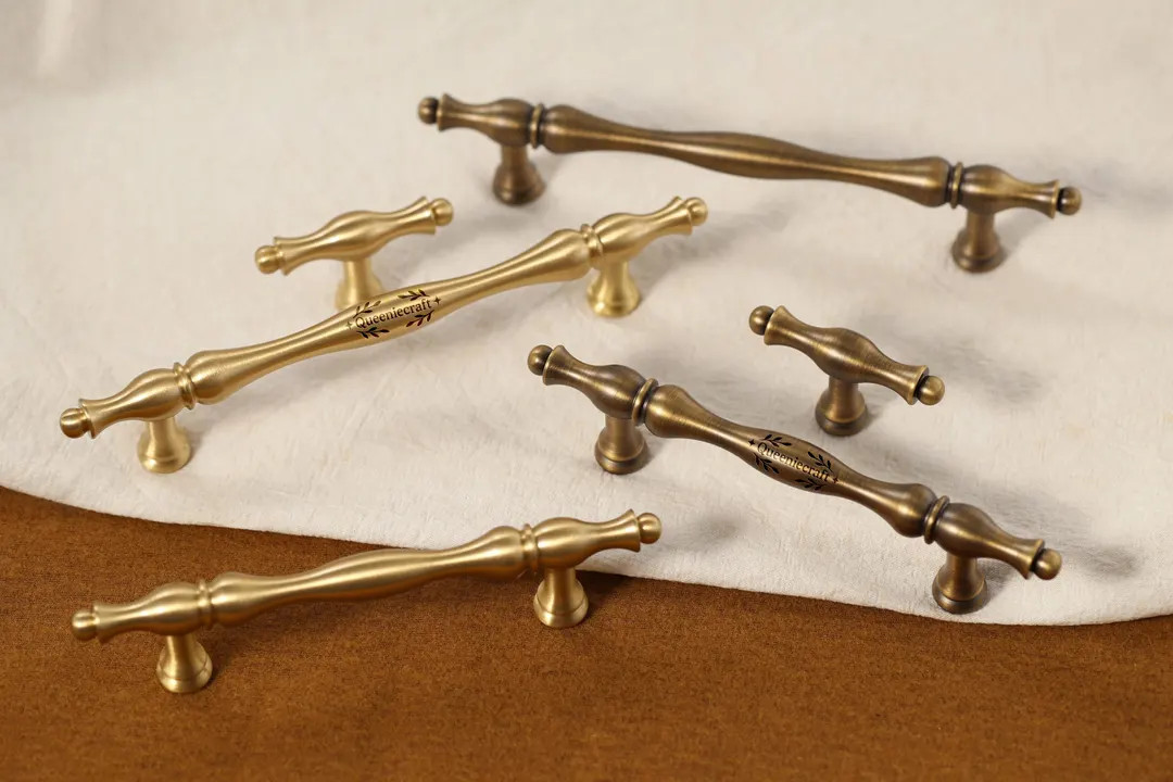 Brass Texture Drawer Handle Antique Brass Cabinet Door Pull Custom Engraved Dresser T Bar Knob Nu... | Etsy (US)