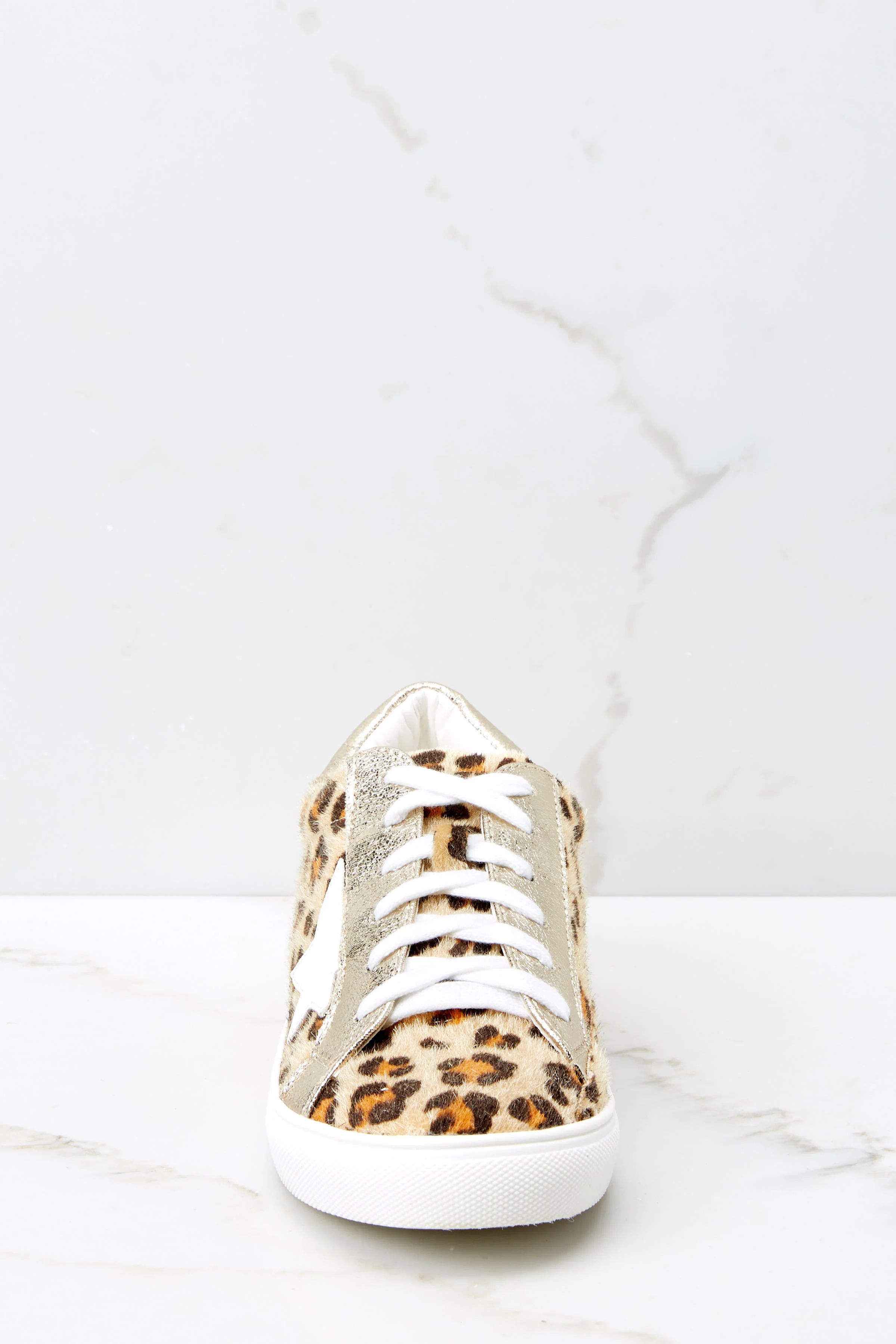 Getting Better Gold Leopard Print Sneakers | Red Dress 