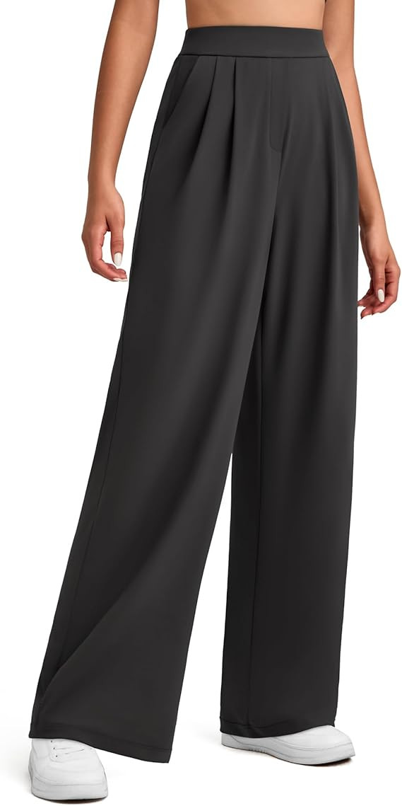 G4Free ShiftReady Women Wide Leg Dress Yoga Pant with Pockets Front Pleated Loose Lounge Slack Dr... | Amazon (US)