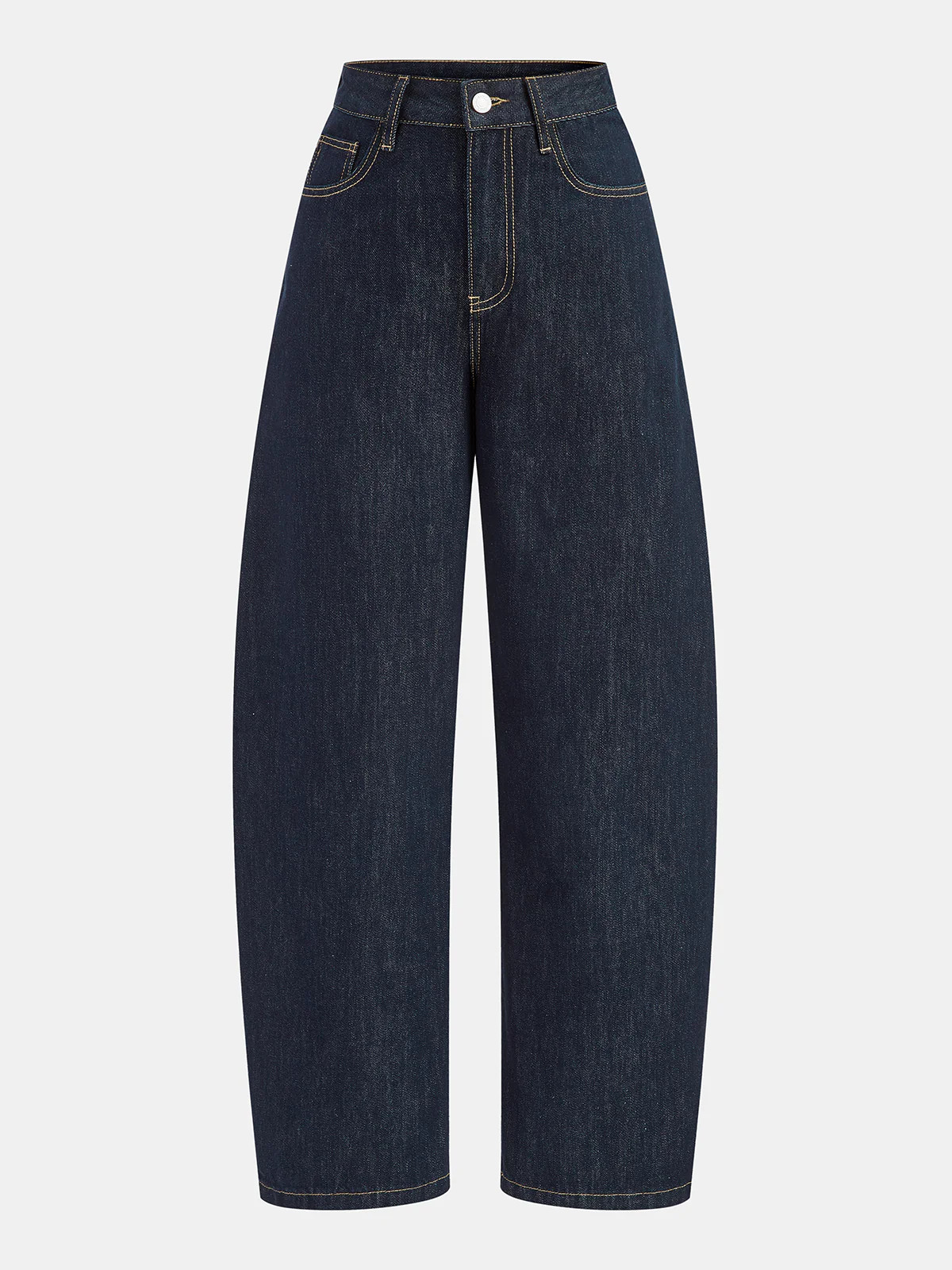 Mid-Waist Curved-Leg Jeans | Commense