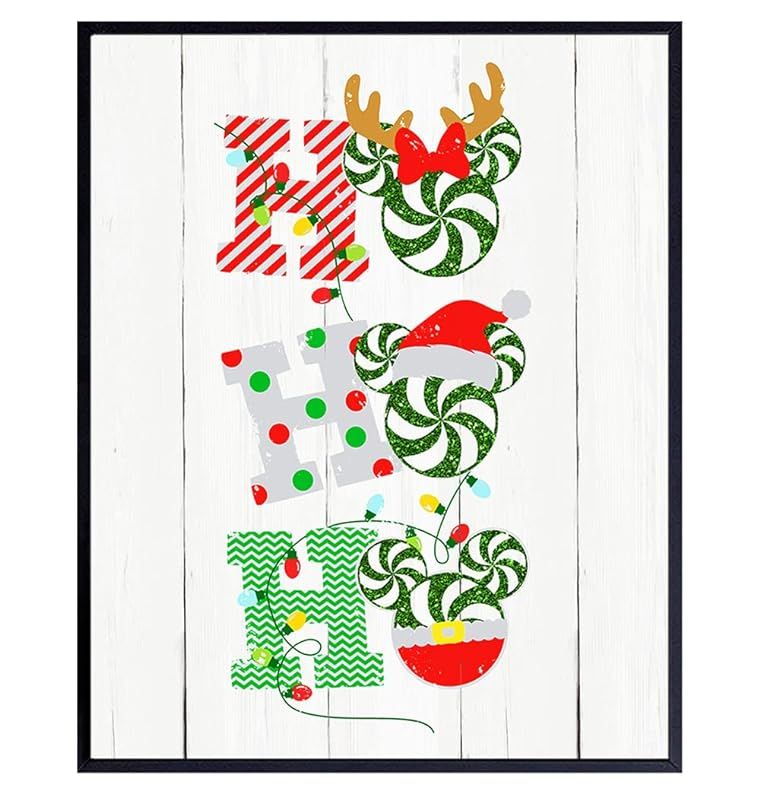 World Holiday Wall Art Poster Print- Christmas Decorations - Country Farmhouse Xmas Party Decor -... | Amazon (US)