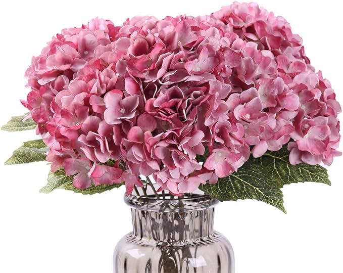 Kimura's Cabin Fake Flowers Vintage Artificial Silk Hydrangea Flowers Bouquets 5 Heads for Home T... | Amazon (US)