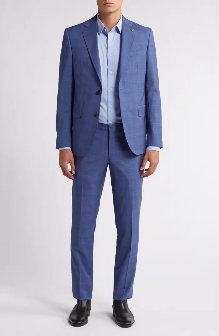 Ted Baker London Roger Extra Slim Fit Deco Plaid Wool Suit | Nordstrom | Nordstrom
