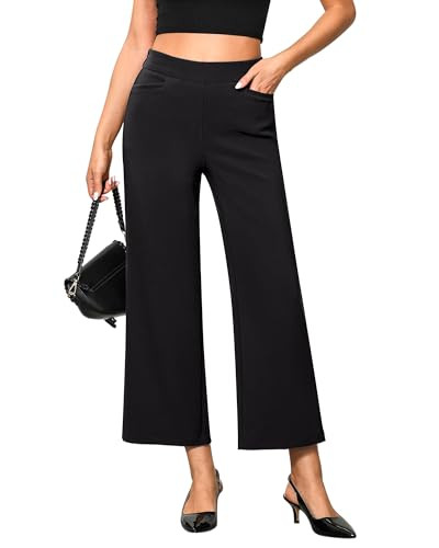 GRAPENT Womens Black Dress Pants Black Wide Leg Pants for Women Women's Black Dress Pants Wide Leg Work Pants for Women Ladies Pants Womens Wide Leg Trousers Black Size XX-Large US Size 20 to Size 22 | Amazon (US)