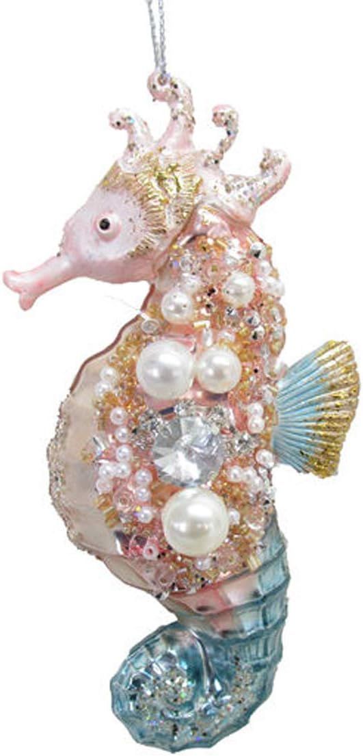 December Diamonds Glass Ornament - Jeweled Pastel Seahorse 5" | Amazon (US)