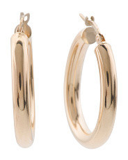 Made In Italy 14k Gold Oval High Polish Tube Hoop Earrings | Jewelry | T.J.Maxx | TJ Maxx