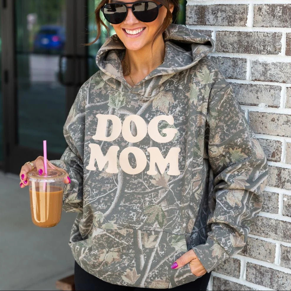 PUFF 'Dog Mom' Camo Hideaway Hoodie | United Monograms