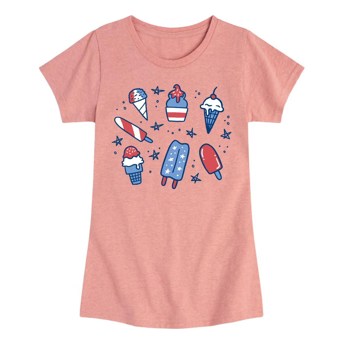 Girls' - Instant Message - Fourth Of July Ice Cream Fitted Short Sleeve Graphic T-Shirt | Target