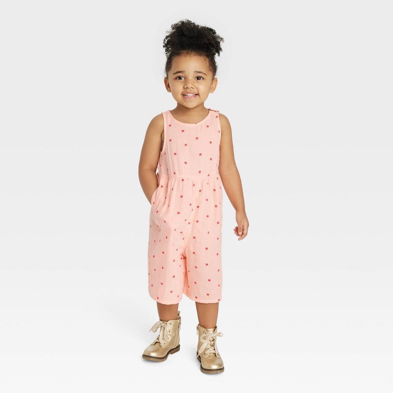 Toddler Girls' Dot Jumpsuit - Cat & Jack™ Pink | Target