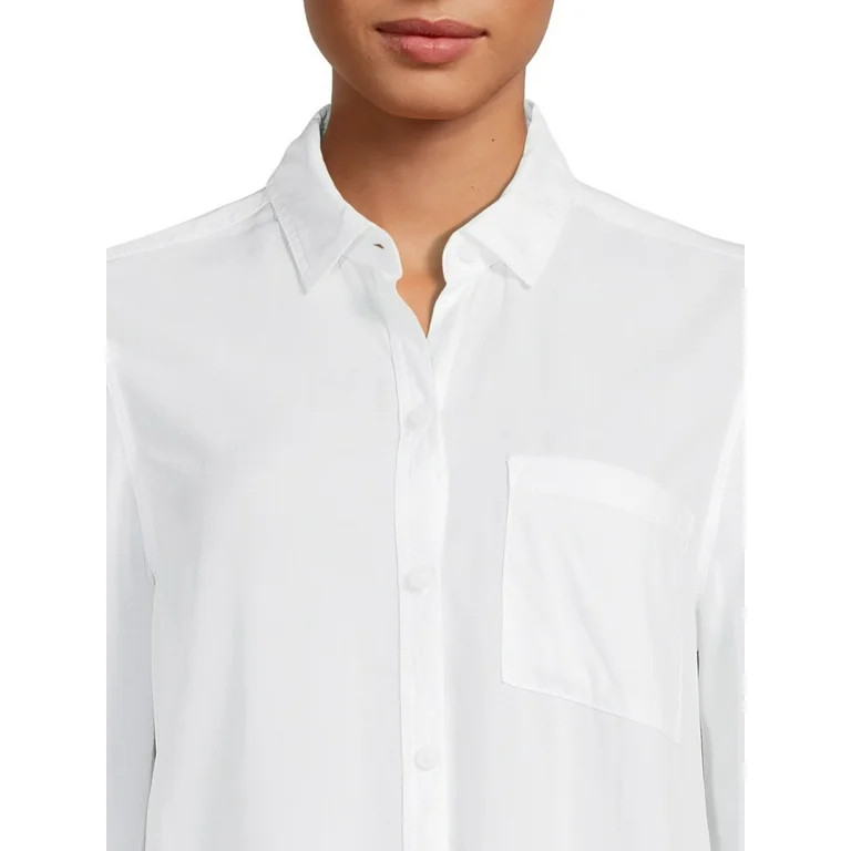 Beach Lunch Lounge Women's Pocket Button Down Shirt | Walmart (US)