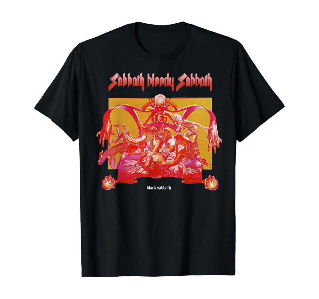 Black Sabbath Official Sabbath Bloody Sabbath Bright T-Shirt | Amazon (US)