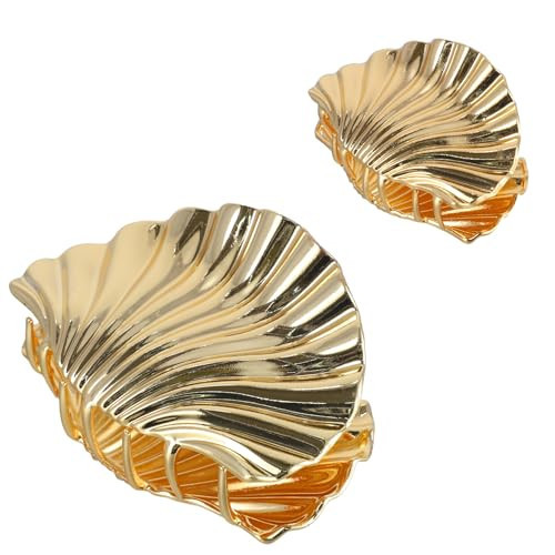 2 Pcs Shell Claw Clip, Gold Shell Hair Clip Fashionable and Cute Suitable for Most Hair Styles Suitable Gifts for Girls (3.74 Inches and 2.16 Inches) | Amazon (US)