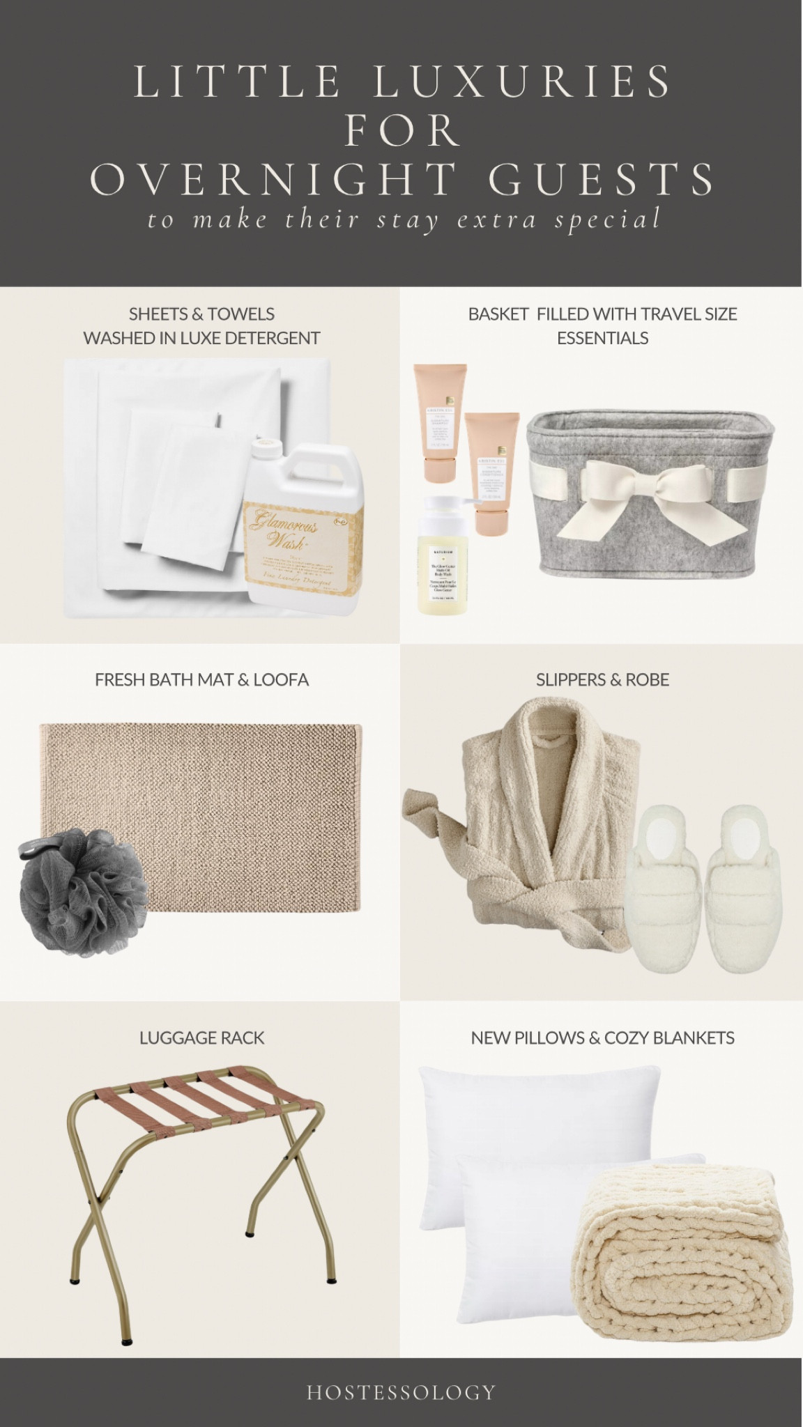 Small ways to make a big impact when hosting overnight guests this holiday season 🌲 including a luggage rack, basket of travel-size toiletries, sheets washed in luxe detergent, robe, slippers, and more 🤎

#LTKHoliday #LTKHome #LTKFindsUnder50