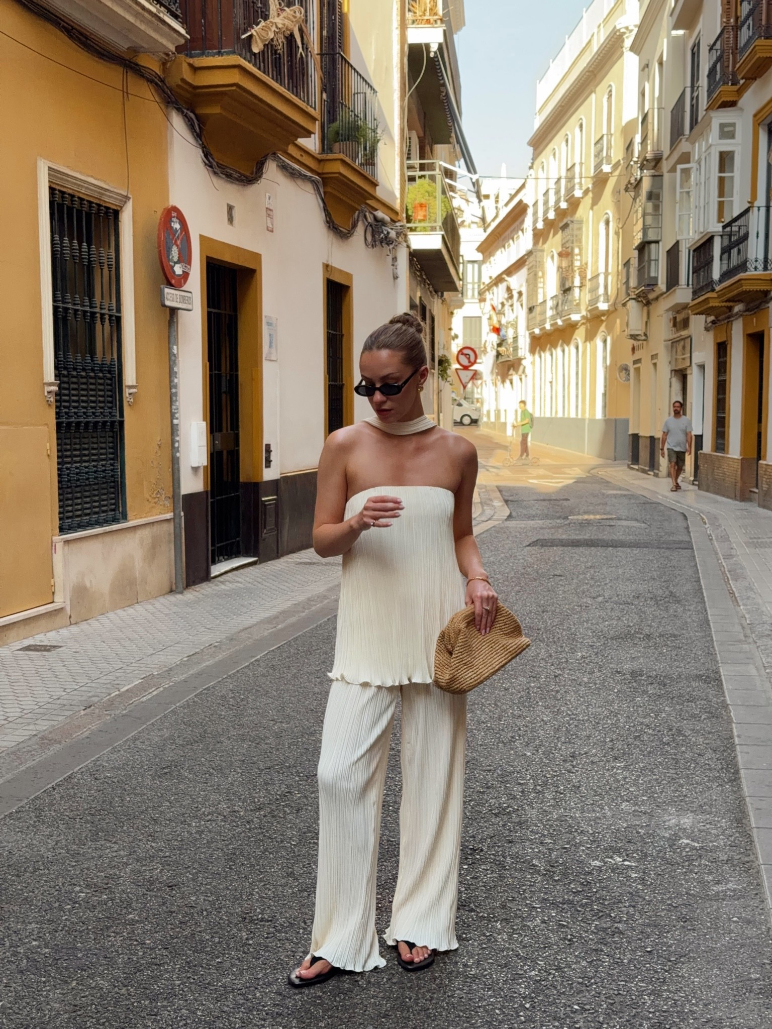 Plisse trousers, 4th and reckless, raffia clutch, summer outfit, summer evening outfit, le specs sunglasses

#LTKsummer #LTKstyletip #LTKdatenight