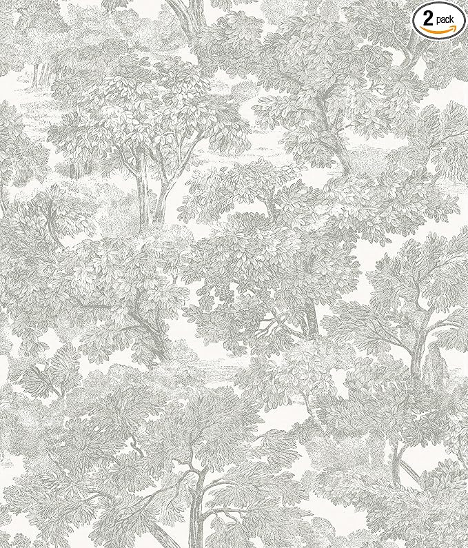 Chesapeake Grey Spinney Toile Wallpaper, 3115-12541 | Amazon (US)