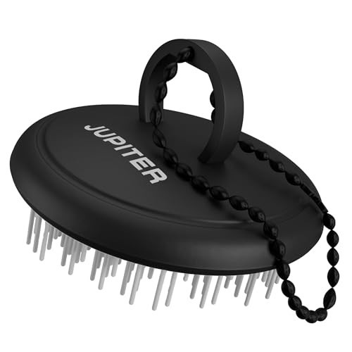 Jupiter Scalp Exfoliator - Scalp Massager Tool for Wet & Dry Hair - Ergonomic Detangler Brush - Dandruff Comb & Scrub to Remove Dandruff & Buildup and Support Circulation - Black/White | Amazon (US)