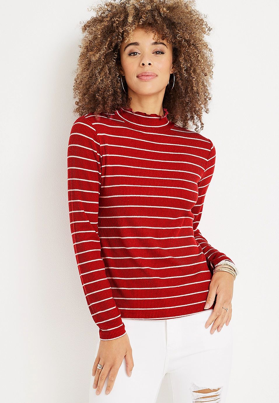 Maple Mock Neck Top | Maurices