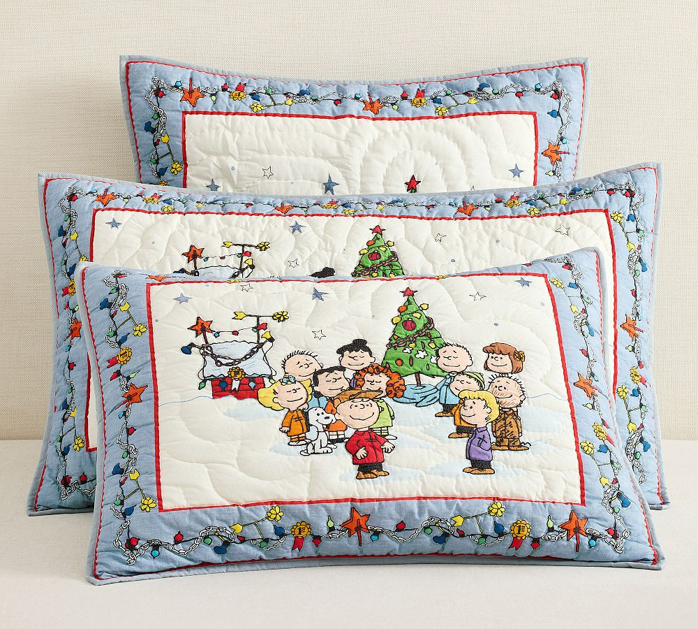 Charlie Brown\u2122 Christmas Carolers Quilted Sham | Pottery Barn (US)