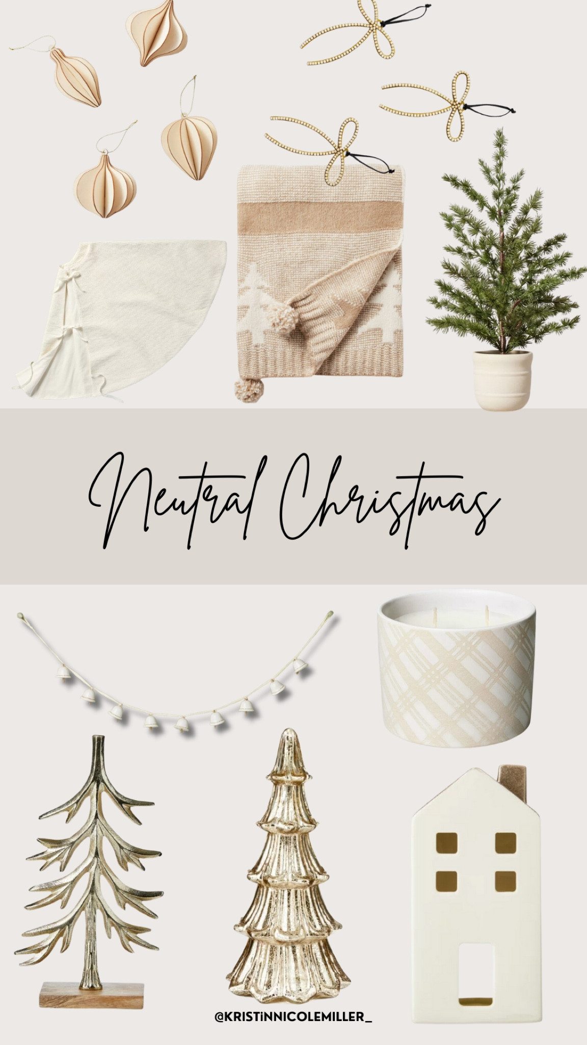 Neutral Christmas, tan, mini faux tree, throw blanket, tree skirt, garland, candle, stocking holder, ceramic tree, Christmas village 

#LTKfindsunder100 #LTKhome #LTKHoliday