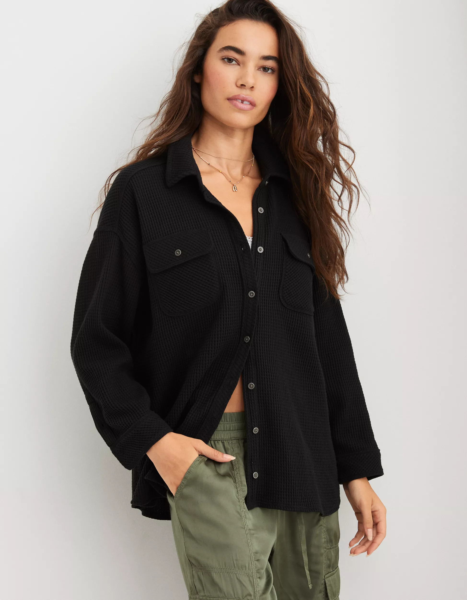 Aerie LumberJane Waffle Shirt | Aerie