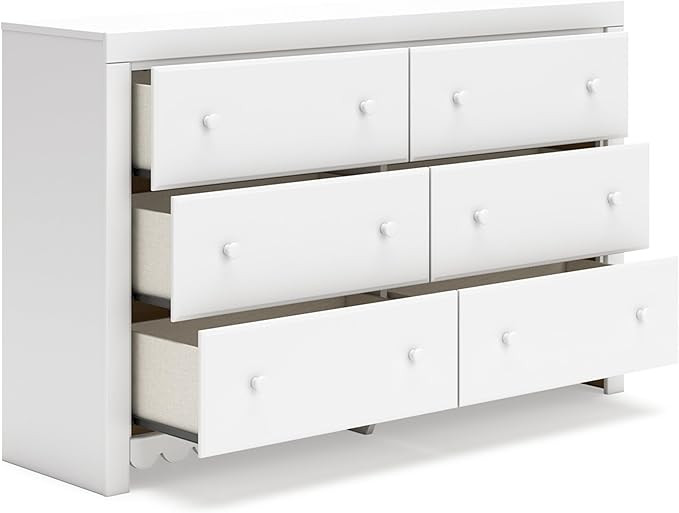 Signature Design by Ashley Mollviney Coastal 6-Drawer Dresser with Safety Stop and Scalloped Deta... | Amazon (US)